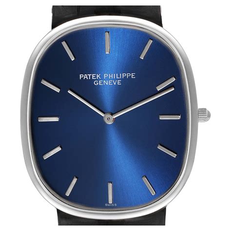 patek philippe golden ellipse grande taille platinum blue dial watch|golden ellipse blue dial.